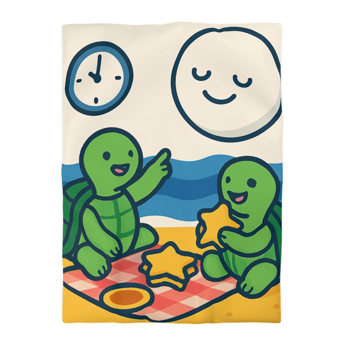 Moon Turtles Tide Time Picnic personalized bedding duvets