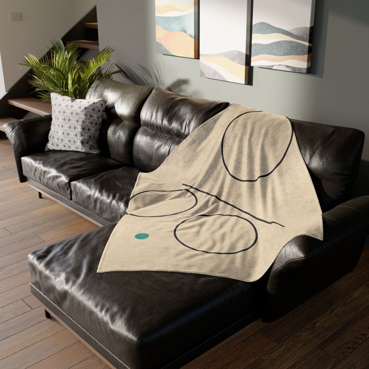 Triad Discs With Shared Tangent Line decorative home blankets
