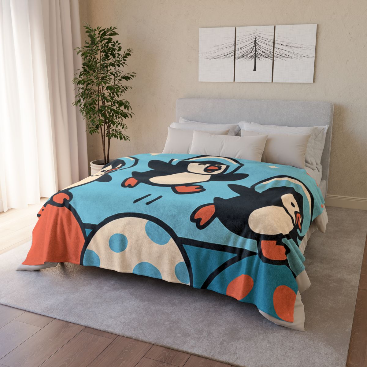 Planet Hopper Penguins custom blankets