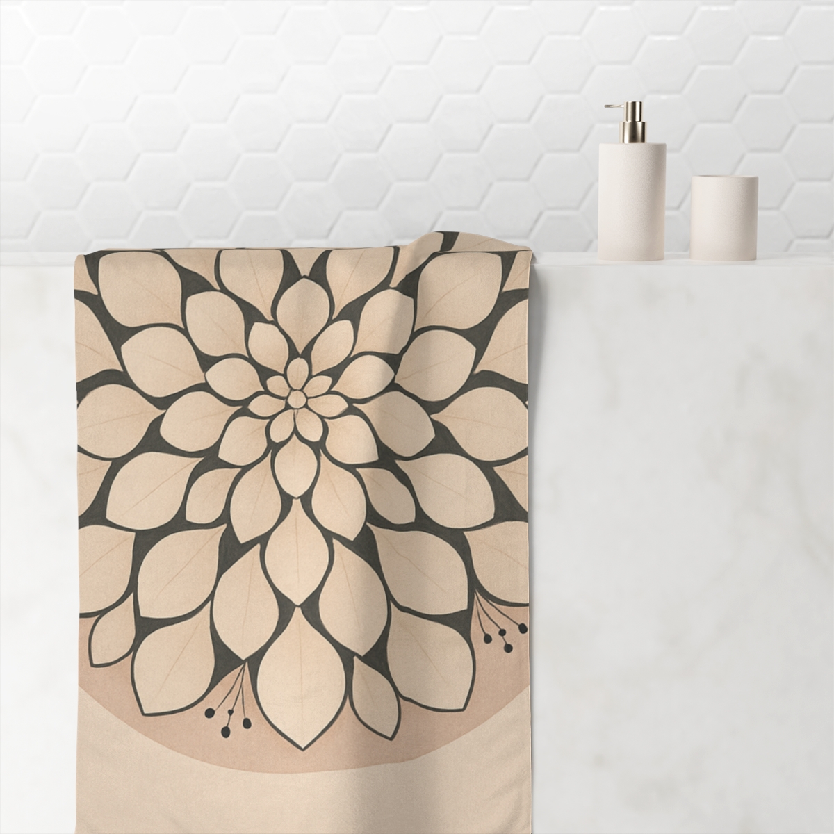 Petal Lattice Halo designer printed towels