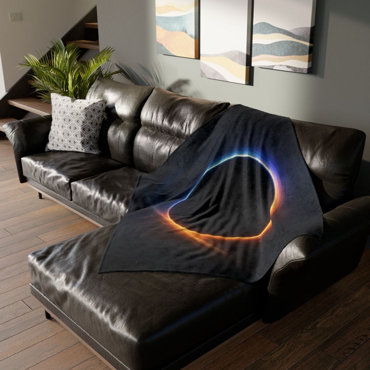 Prismatic Event Horizon Bloom custom blankets