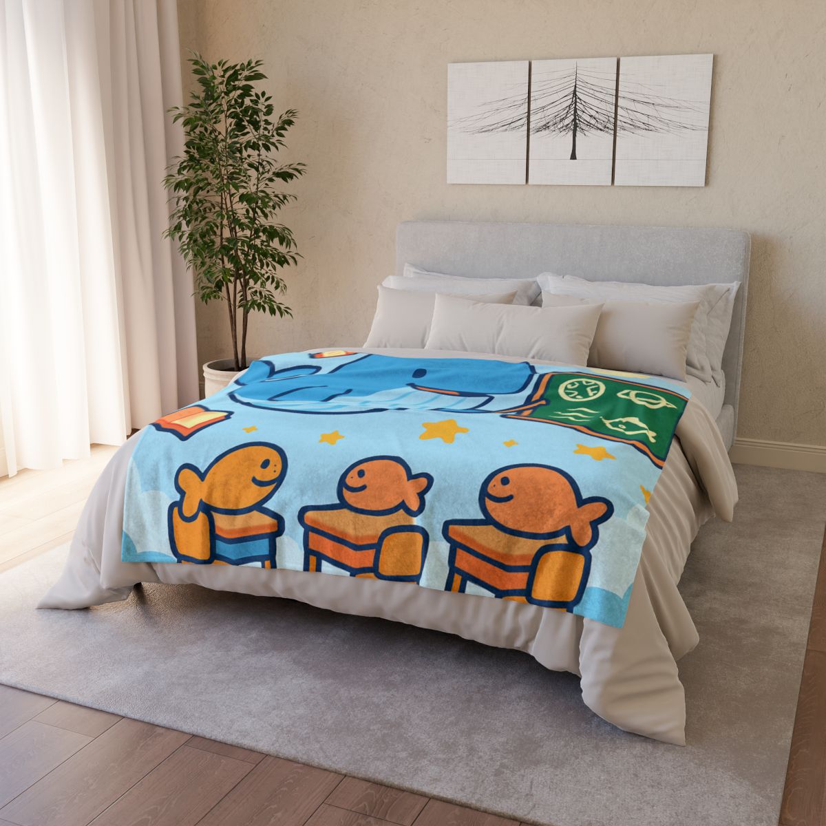 Starry Whale Classroom designer printed blankets