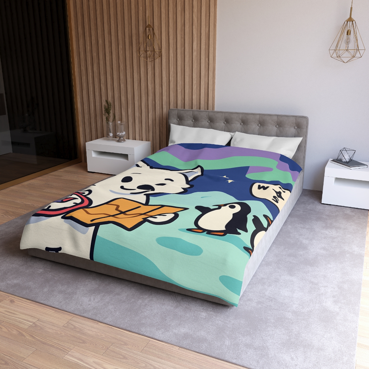 Aurora Fox And The Magnetic Map designer printed duvets