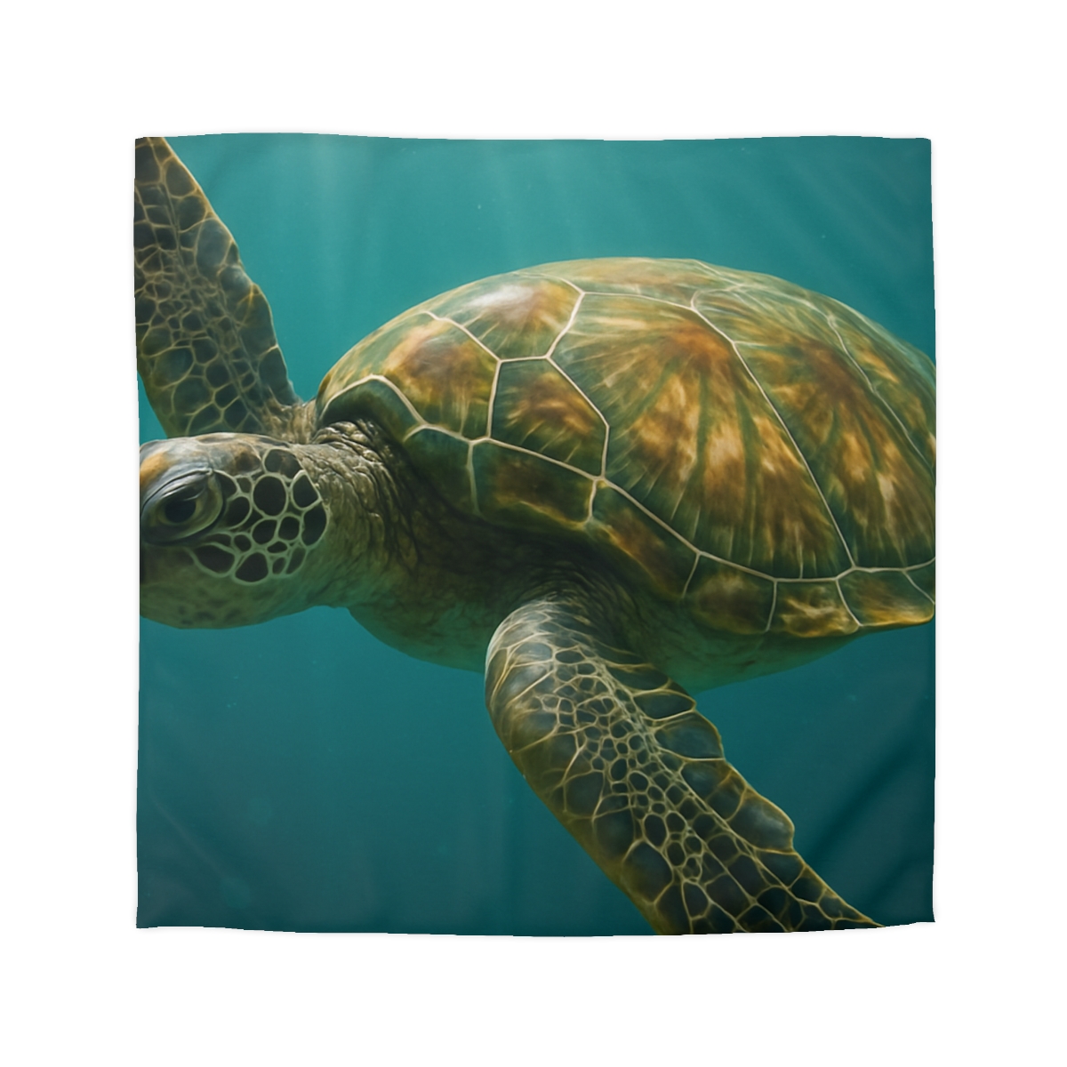 Gilded Drift Green Sea Turtle stylish duvet covers