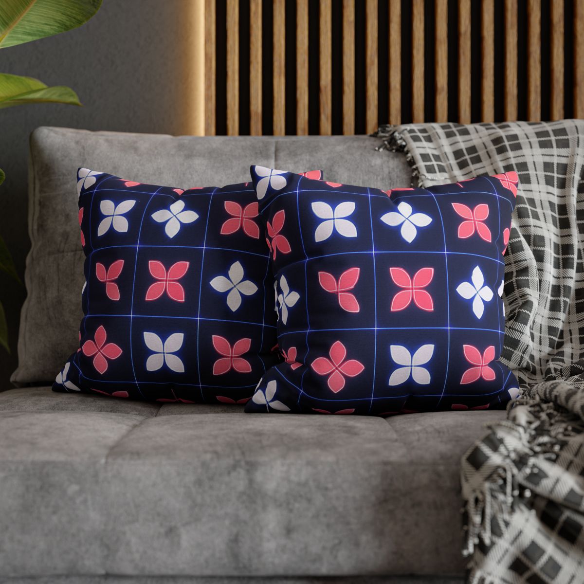 Quantum Blossom Grid custom pillow cases