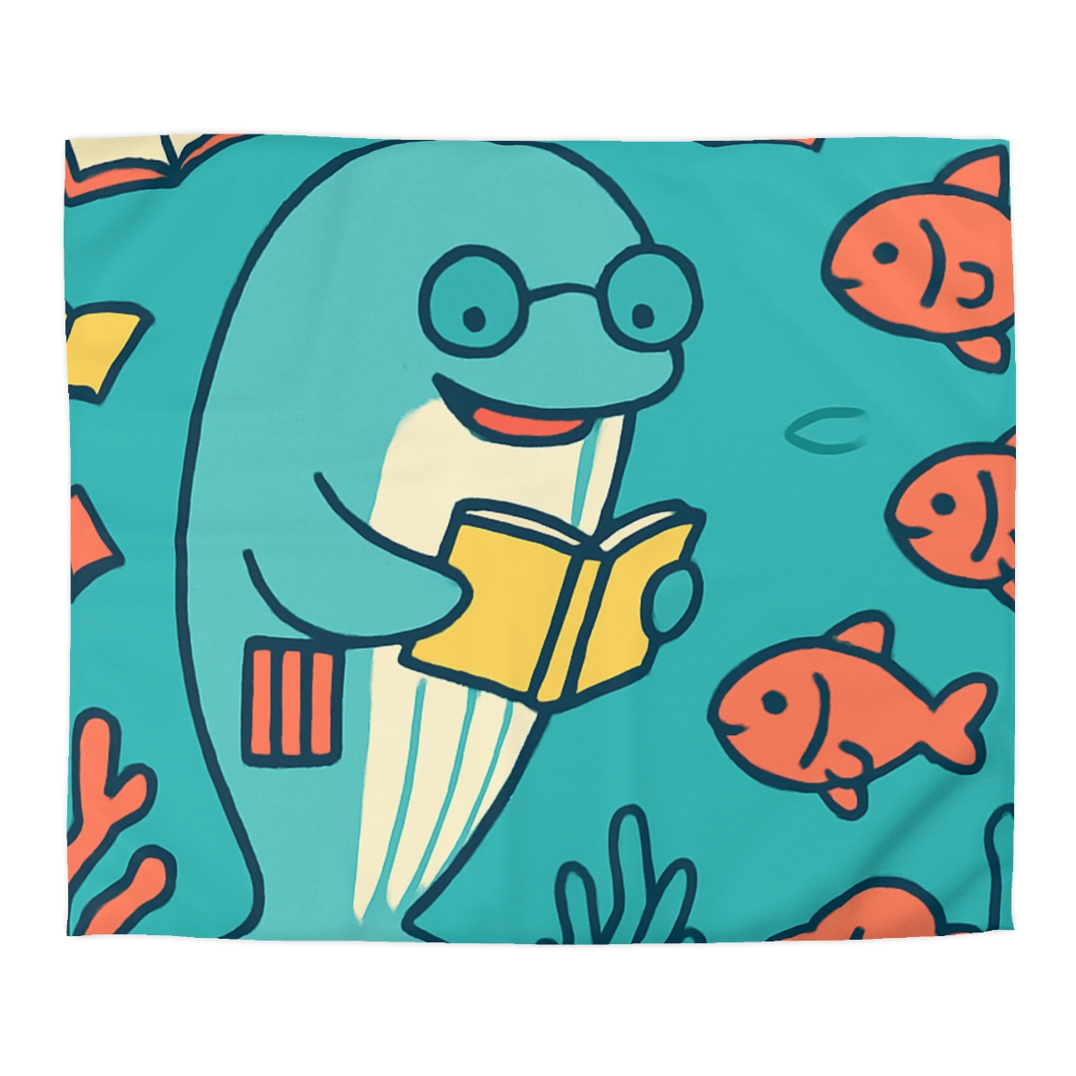 Coral Library Cruise stylish duvet covers