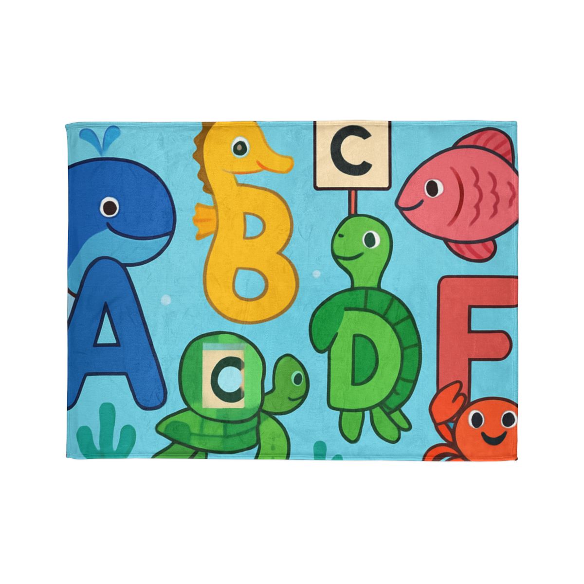 Coral Reef Alphabet Parade designer printed blankets