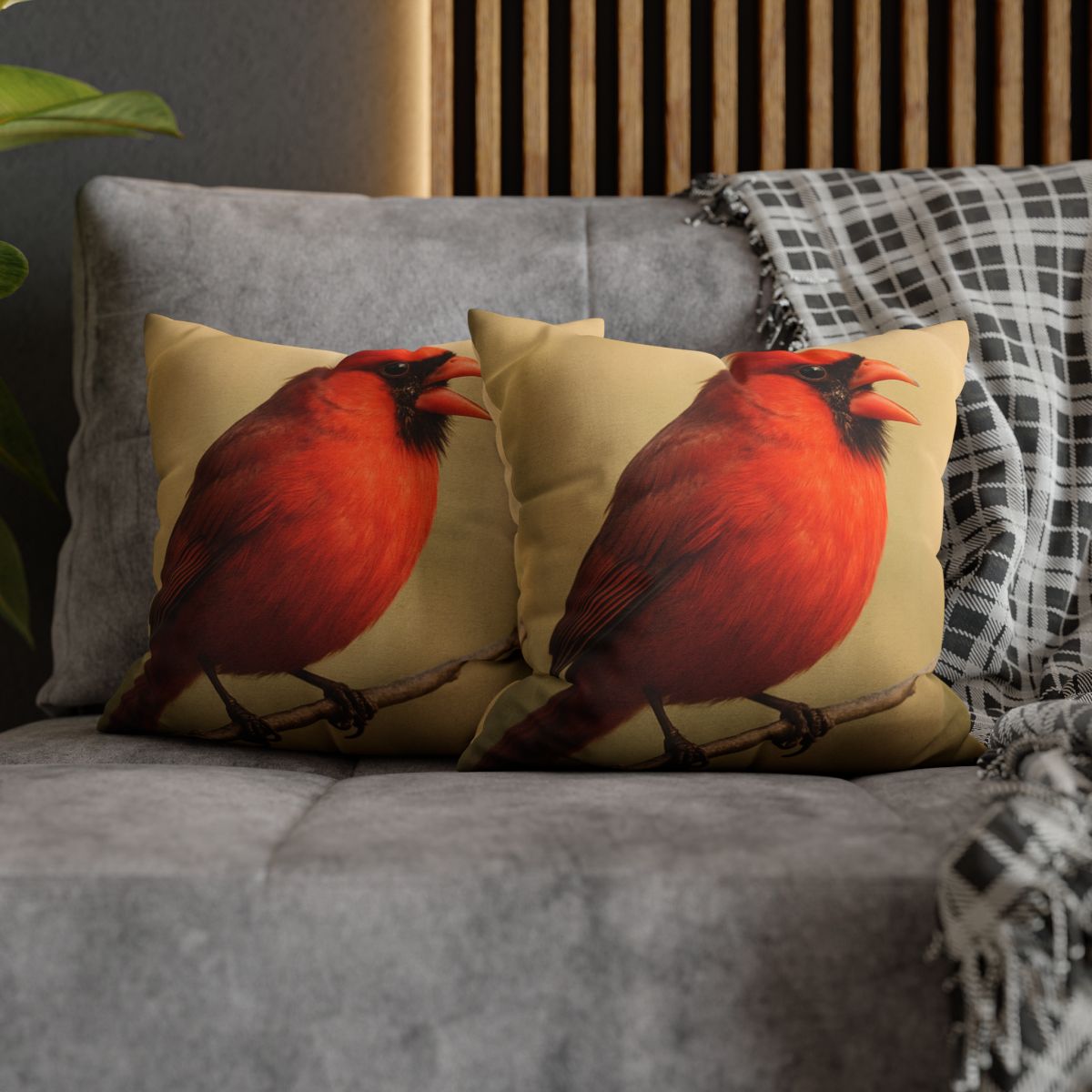Crimson Hymn Cardinal designer print pillow cases