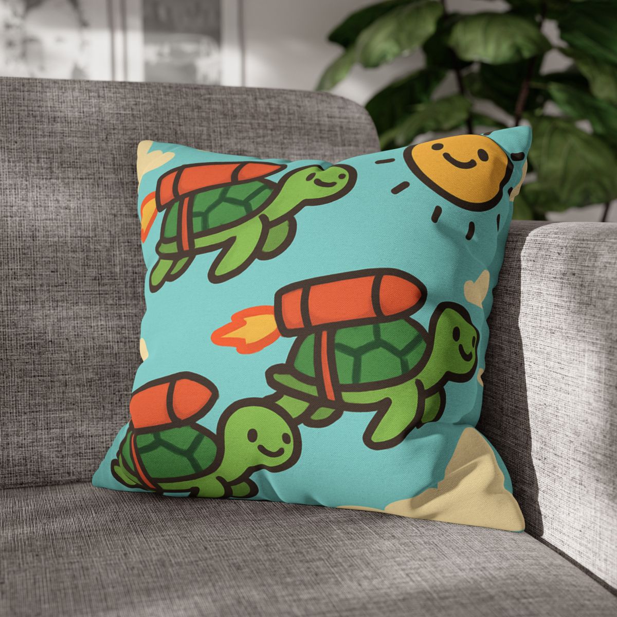 Rocket Powered Turtles comfortable bedding pillow covers