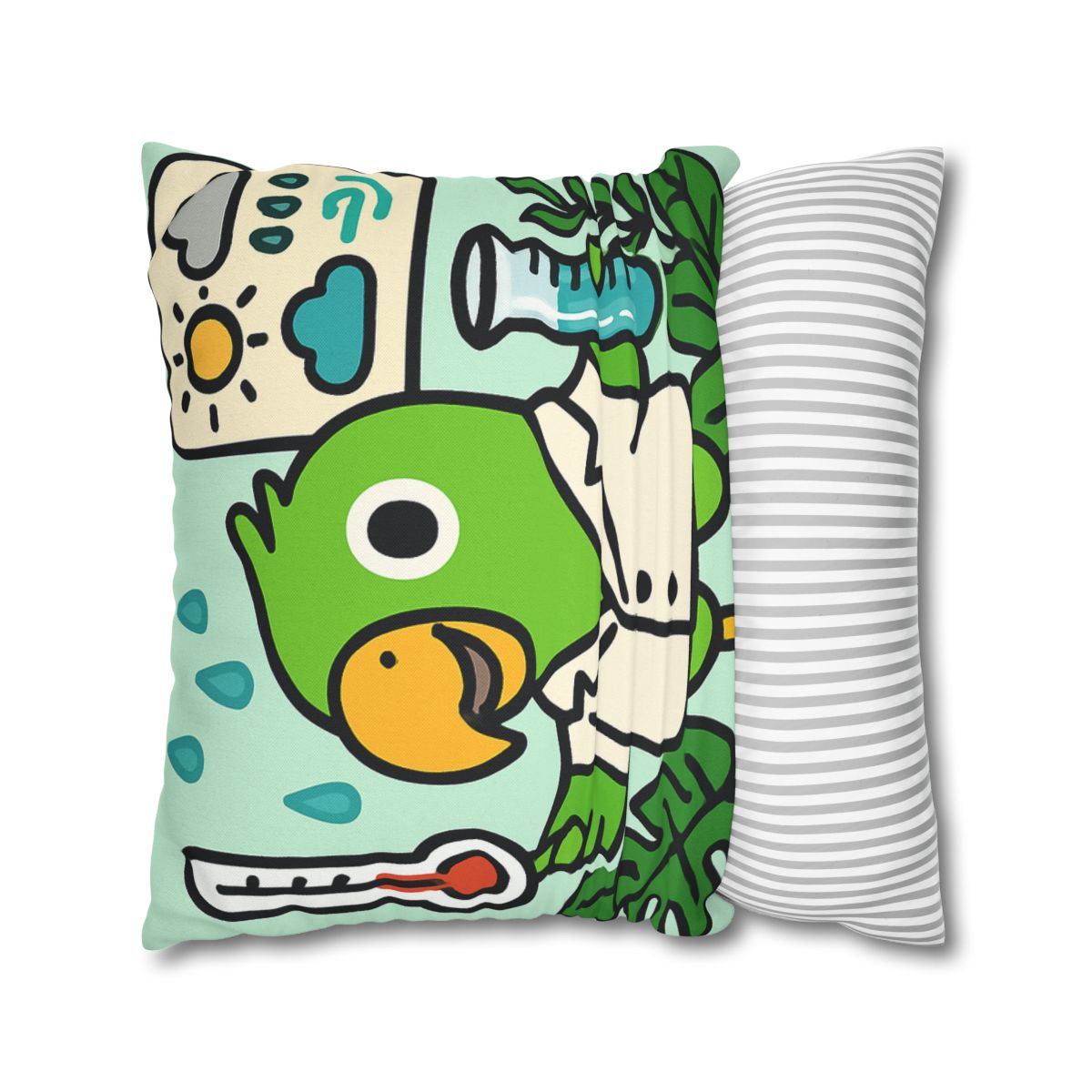 Rainforest Weather Lab With Parrot Scientist stylish decorative pillowcases