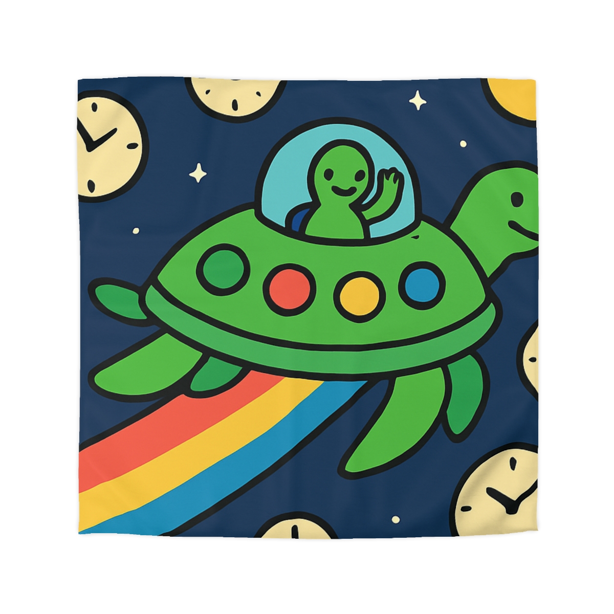 Time Traveling Turtle Spaceship warm winter duvets