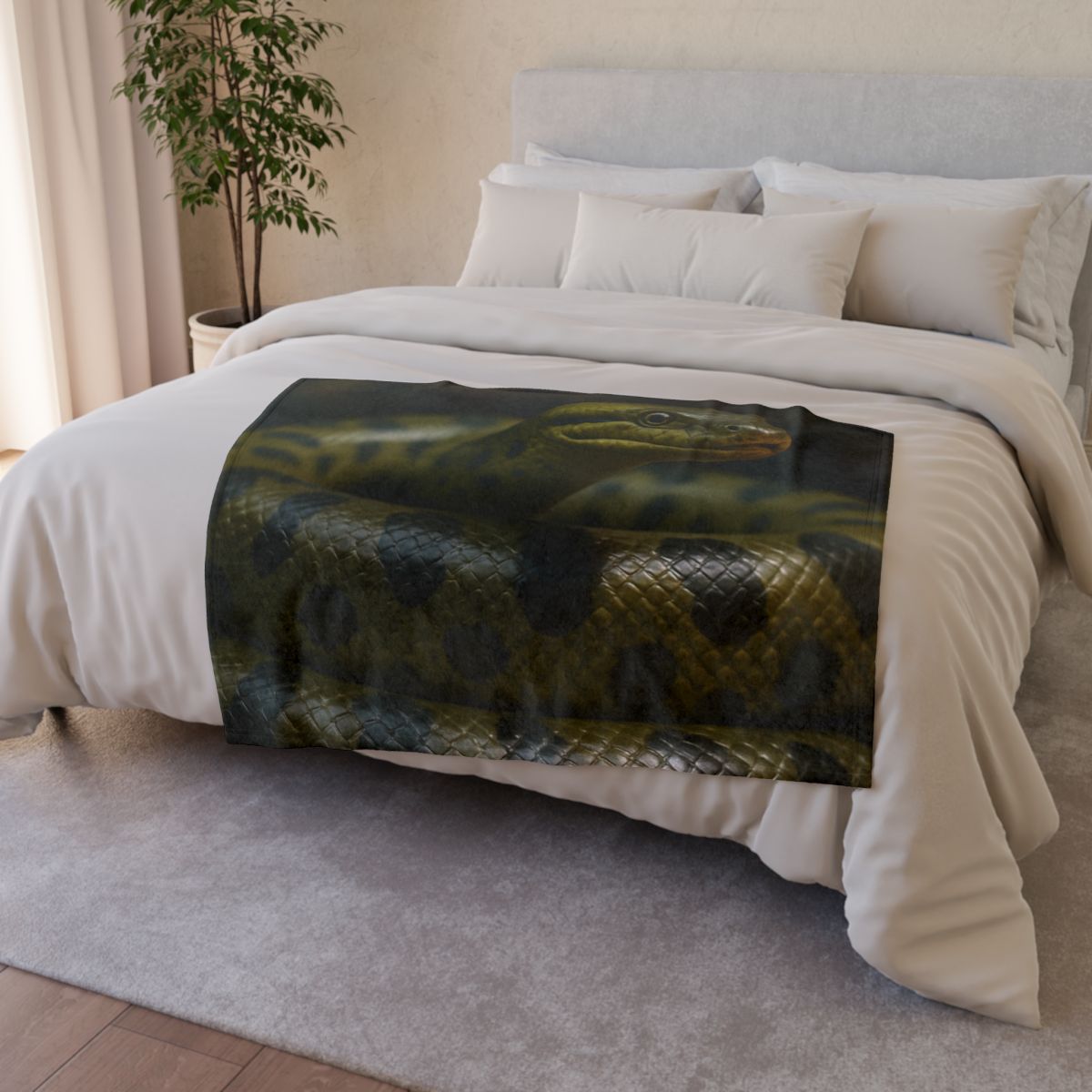 Silent Coil Green Anaconda personalized cozy blankets