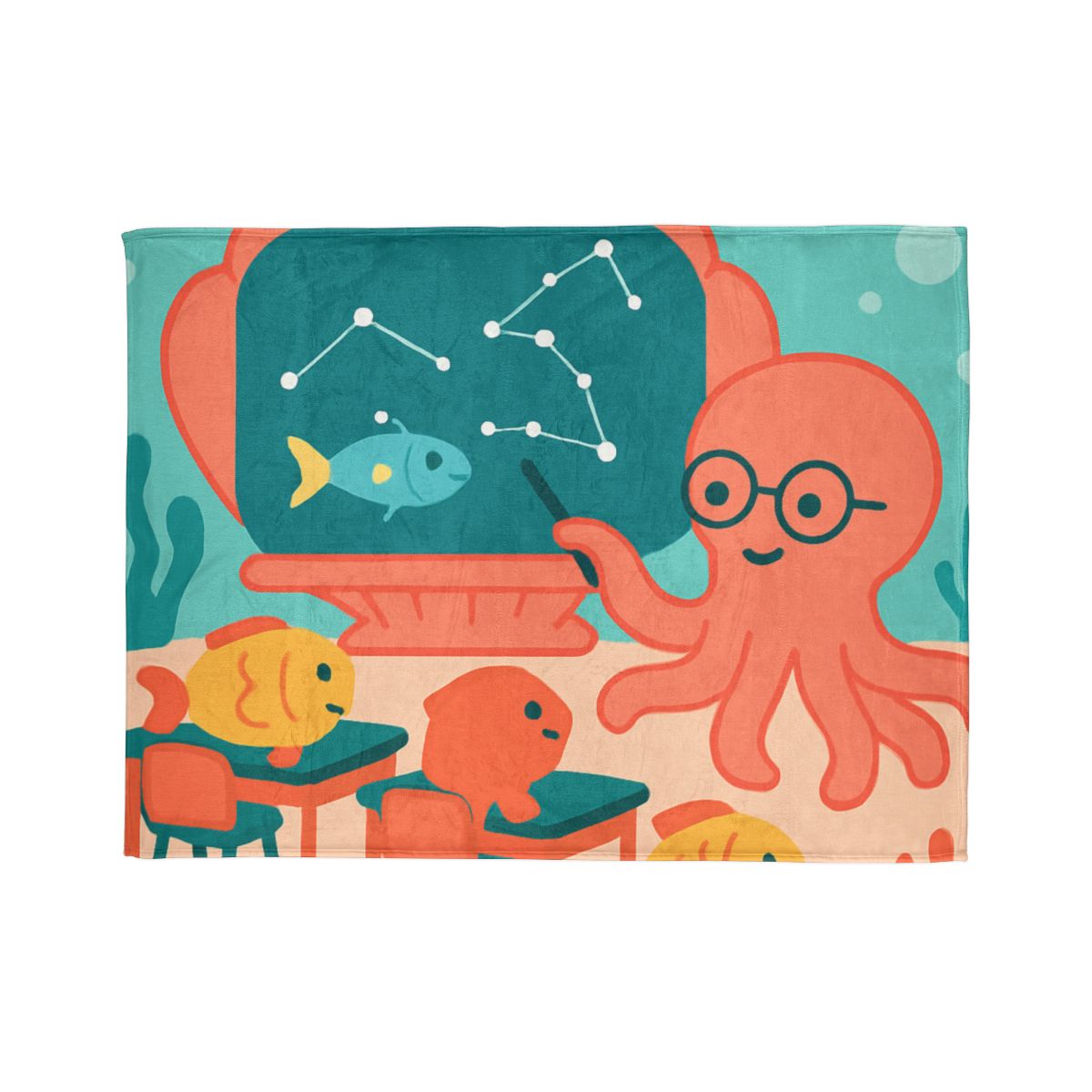 Cosmic Coral Classroom designer printed blankets
