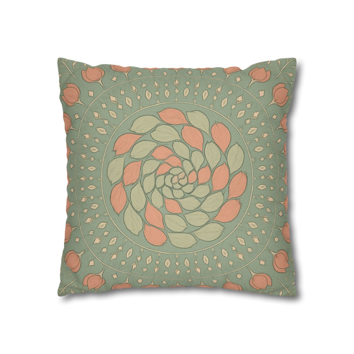 Bud Spiral Mandala designer print pillow cases