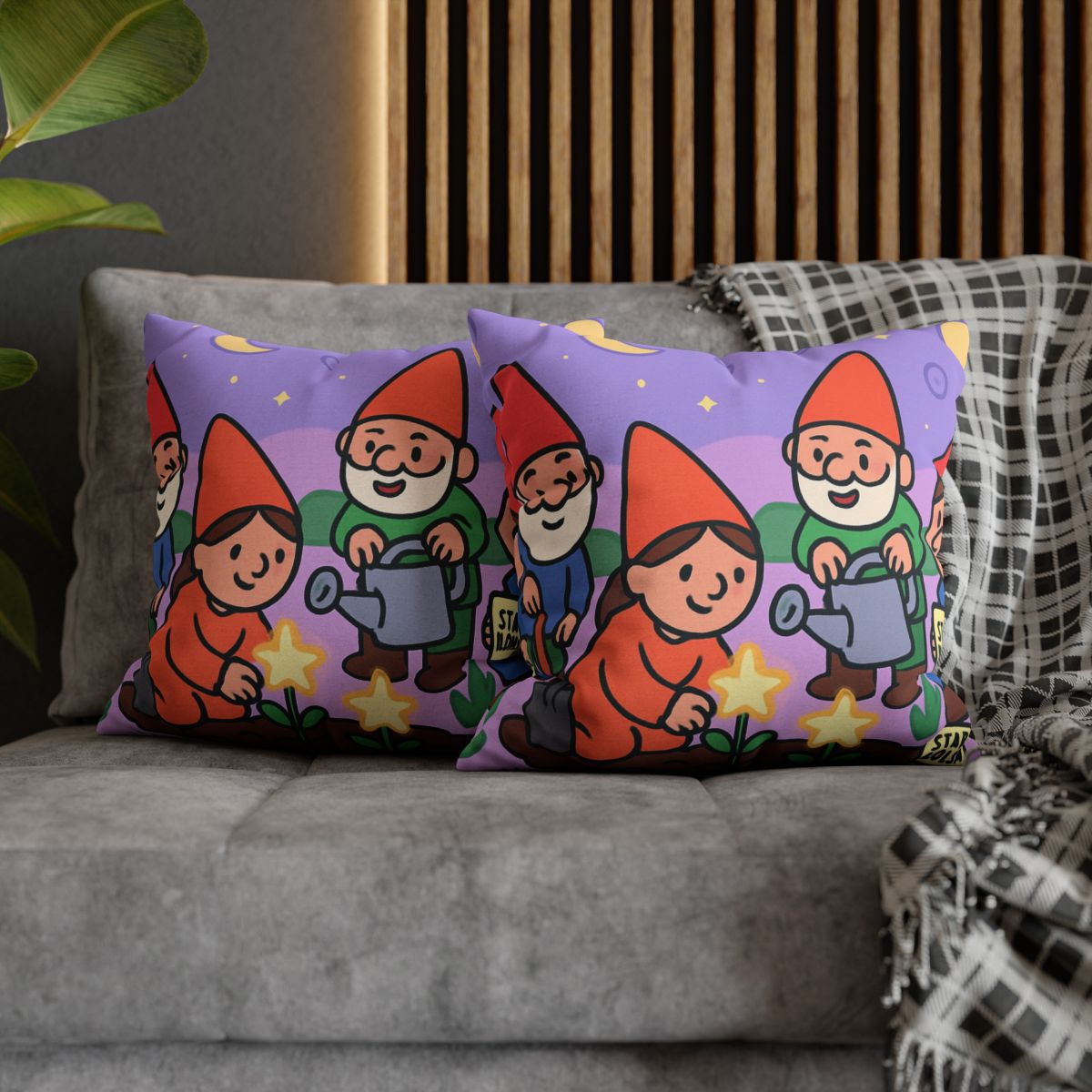 Galactic Garden Gnomes unique gift pillow cases