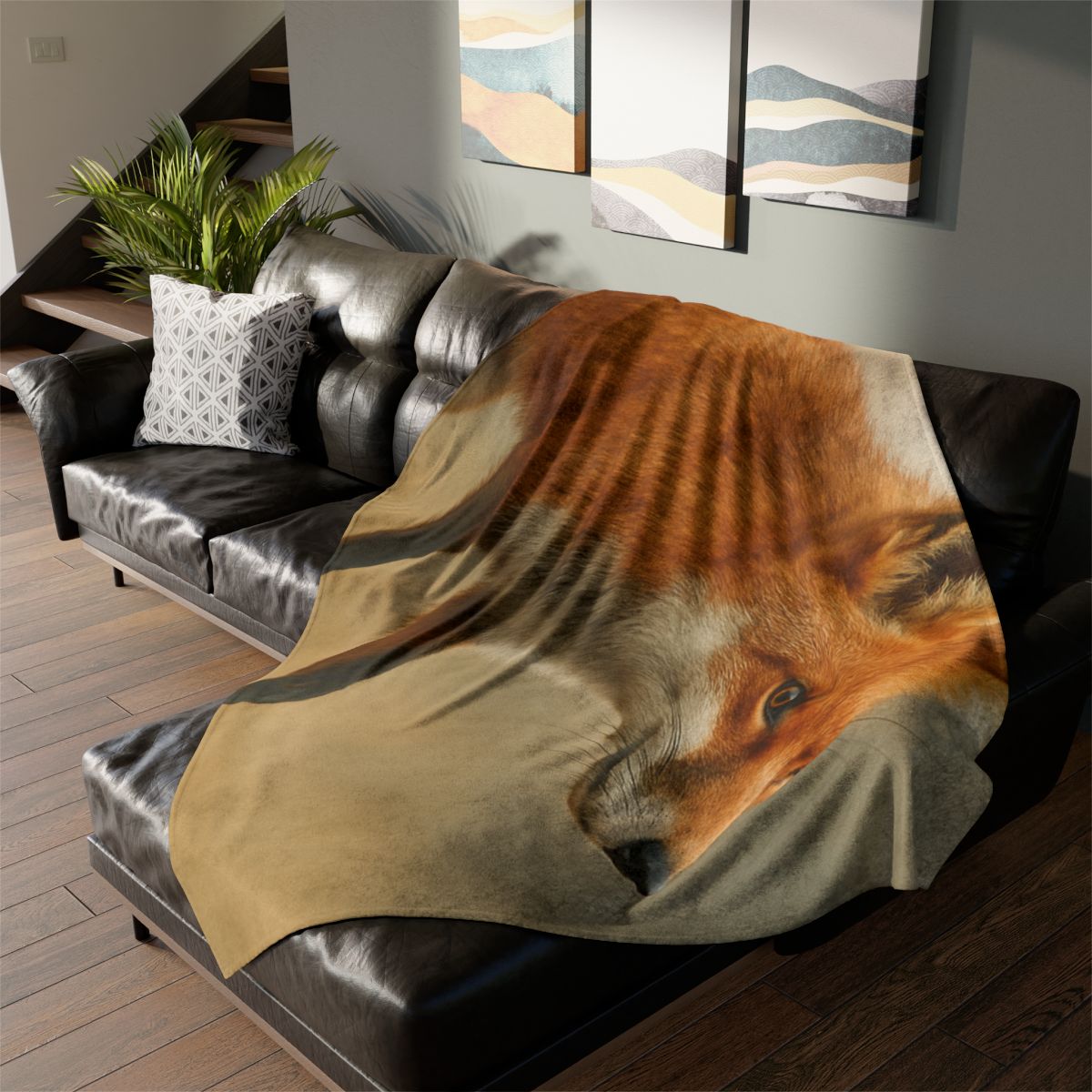Eclipse Drift Red Fox personalized cozy blankets