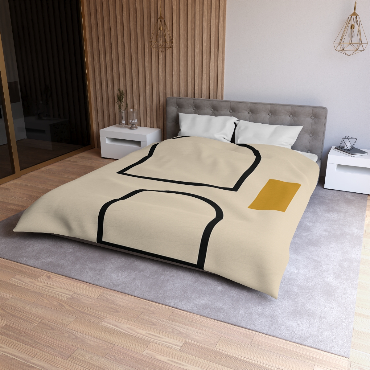 Arc Window Alignment designer printed duvets