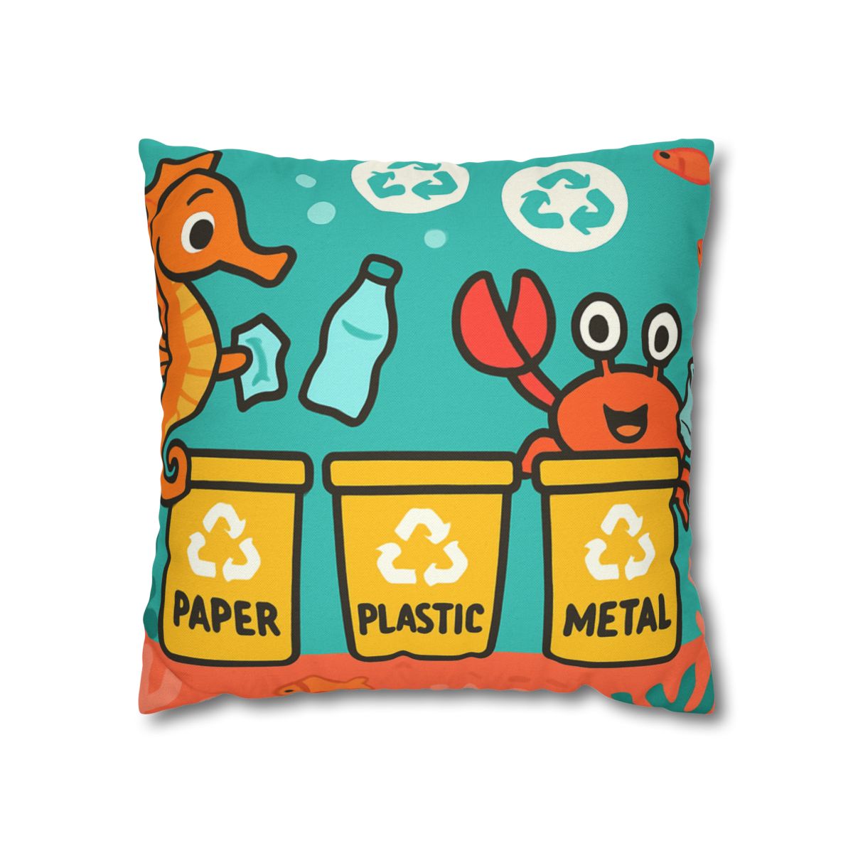 Coral City Recycling Seahorse Patrol unique gift pillow cases