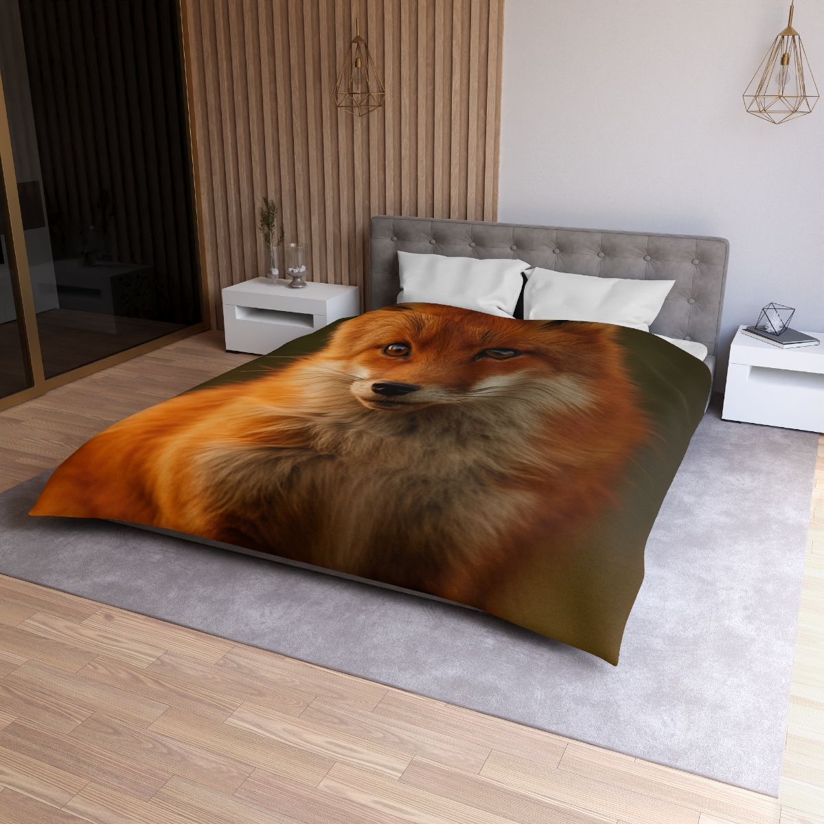 Crimson Whisper Red Fox custom duvets
