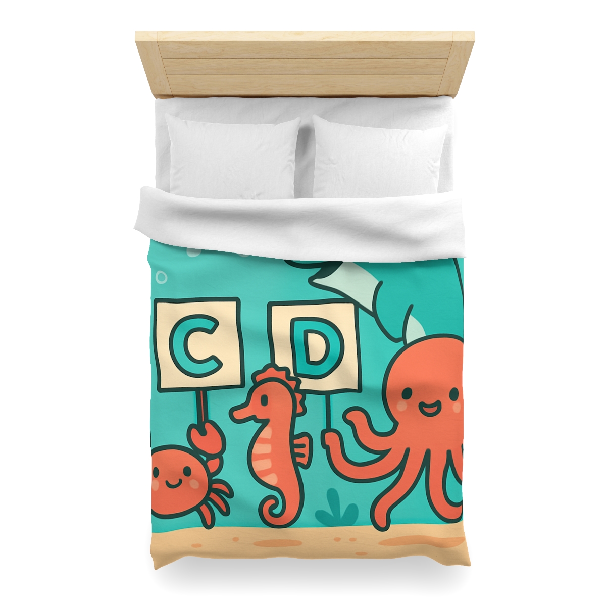 Coral Reef Alphabet Parade designer printed duvets