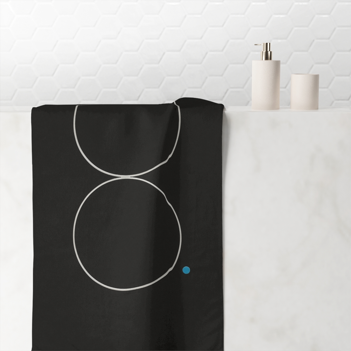 Ring Stack With Offset Comet Dot decorative home towelscustom towels