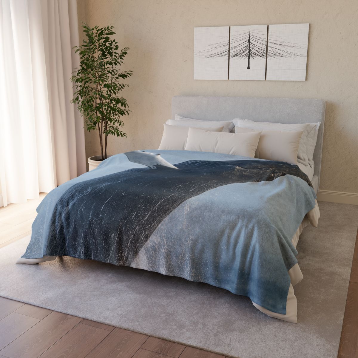 Humpback Whale Rising Calm custom blankets