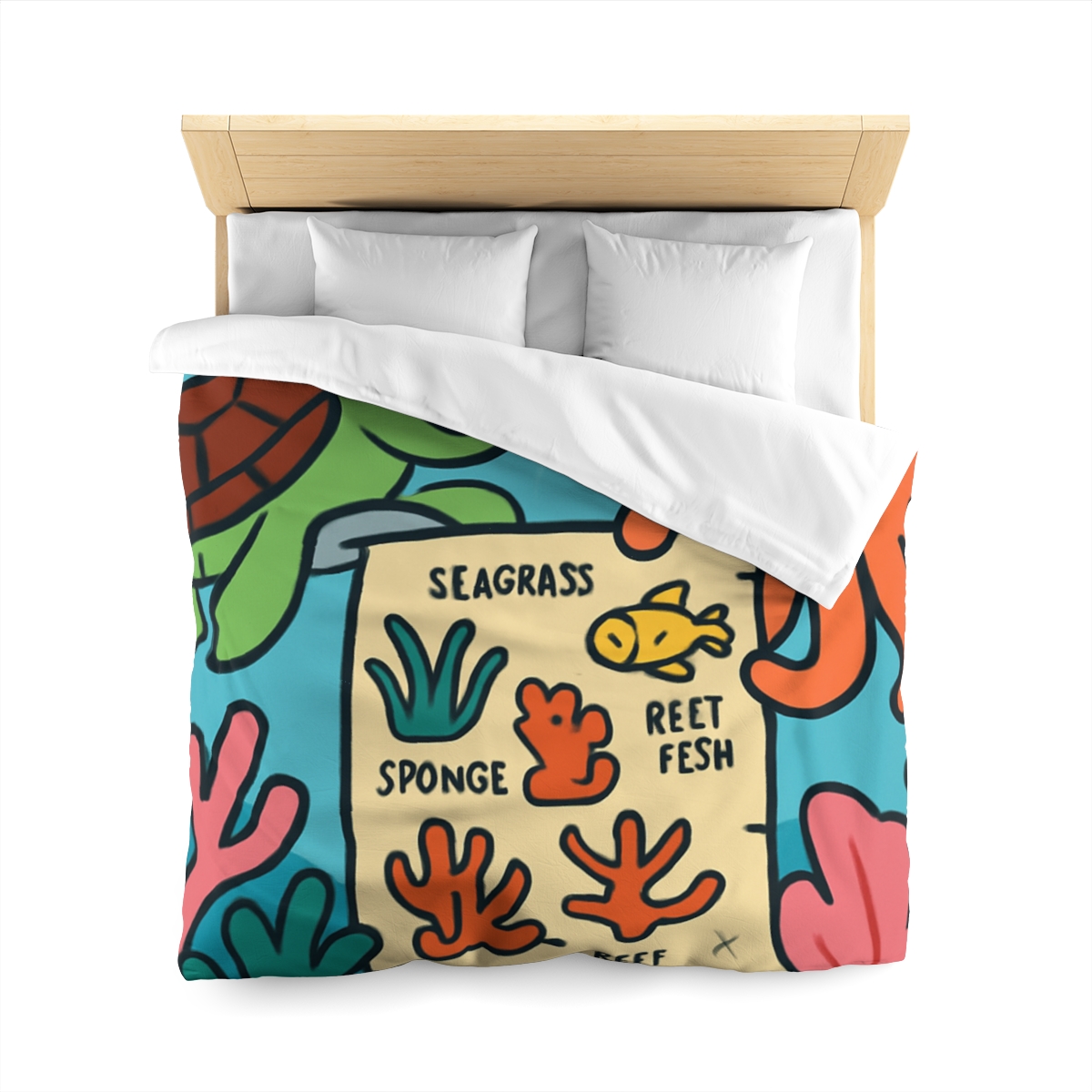 Coral Reef Map Makers personalized bedding duvets