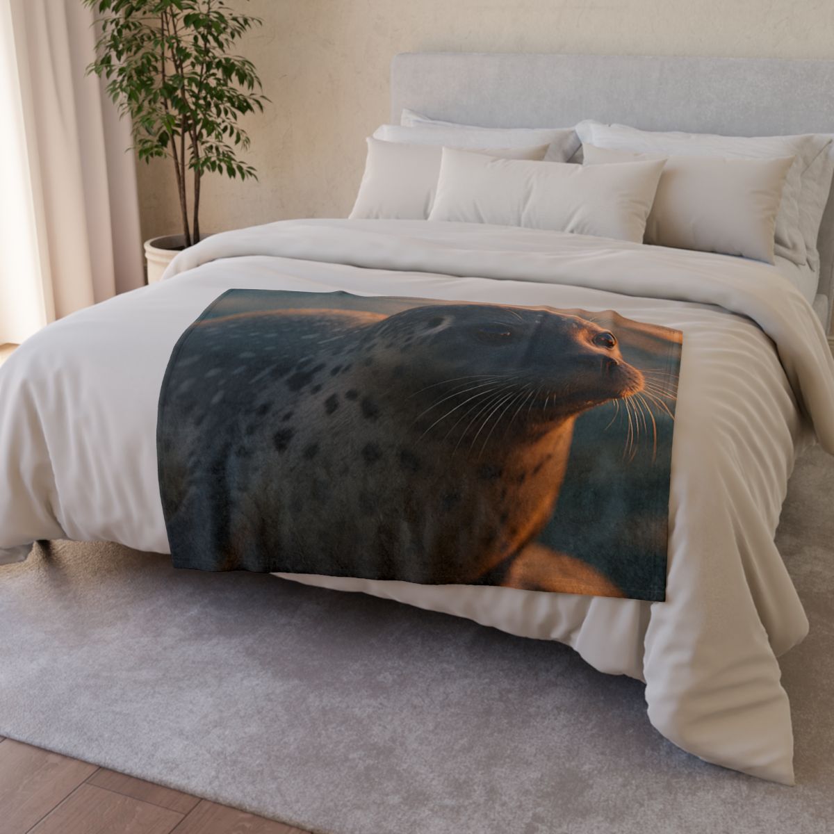 Moonlit Drift Harbor Seal decorative home blankets