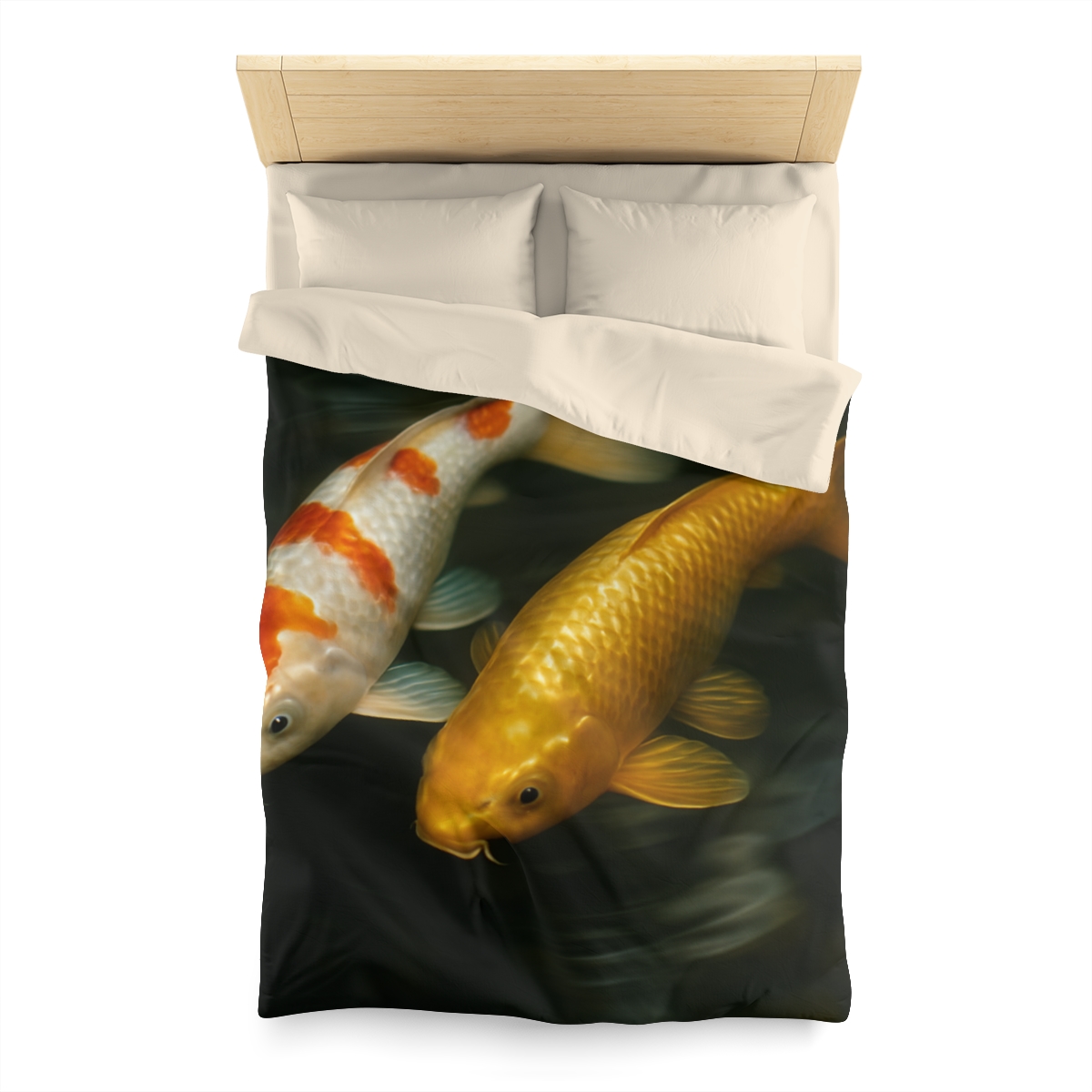 Golden Drift Koi Pair soft comforter duvets
