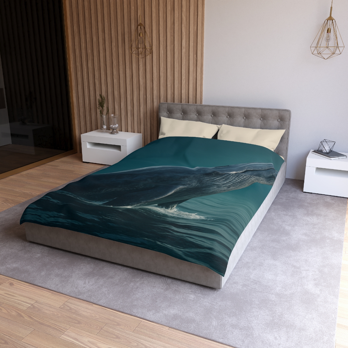 Ocean Song Blue Whale custom duvets