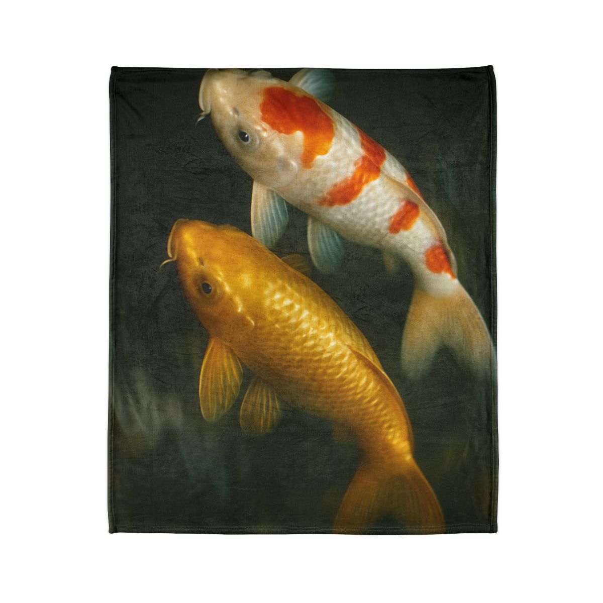 Golden Drift Koi Pair designer printed blankets