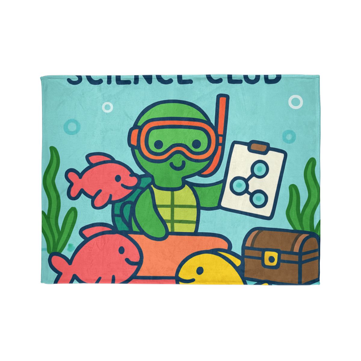 Coral Reef Science Club Turtle stylish throw blankets