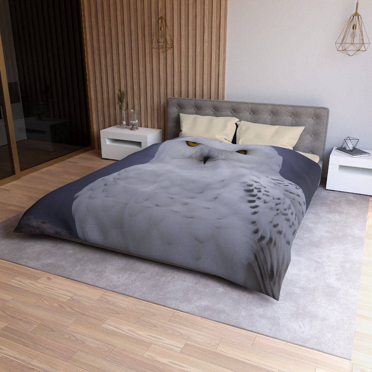 Twilight Watcher Snowy Owl soft comforter duvets