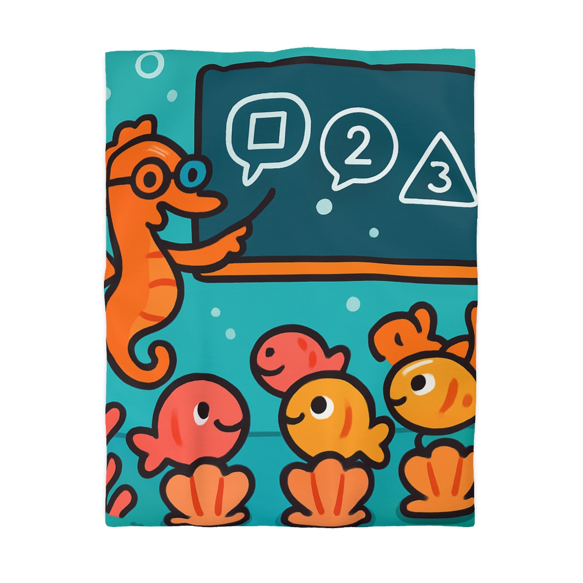 Coral Classroom With The Seahorse Teacher custom duvets