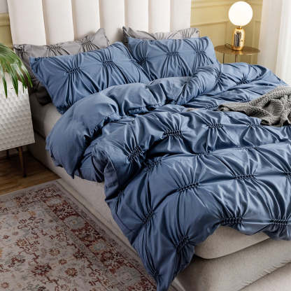 Pintuck Elastic Duvet Cover Set