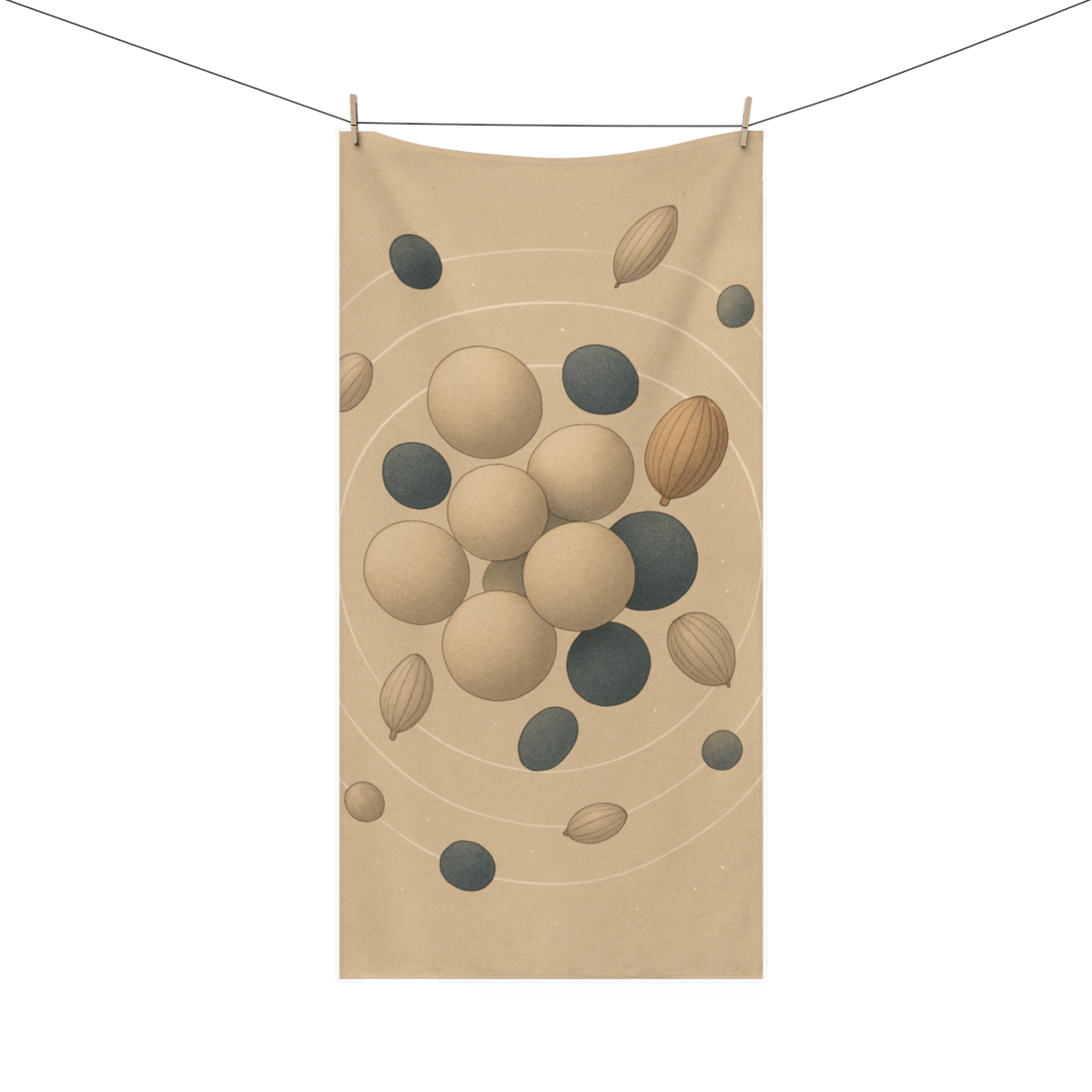 Seed Pod Orbit Cluster trendy hand towels
