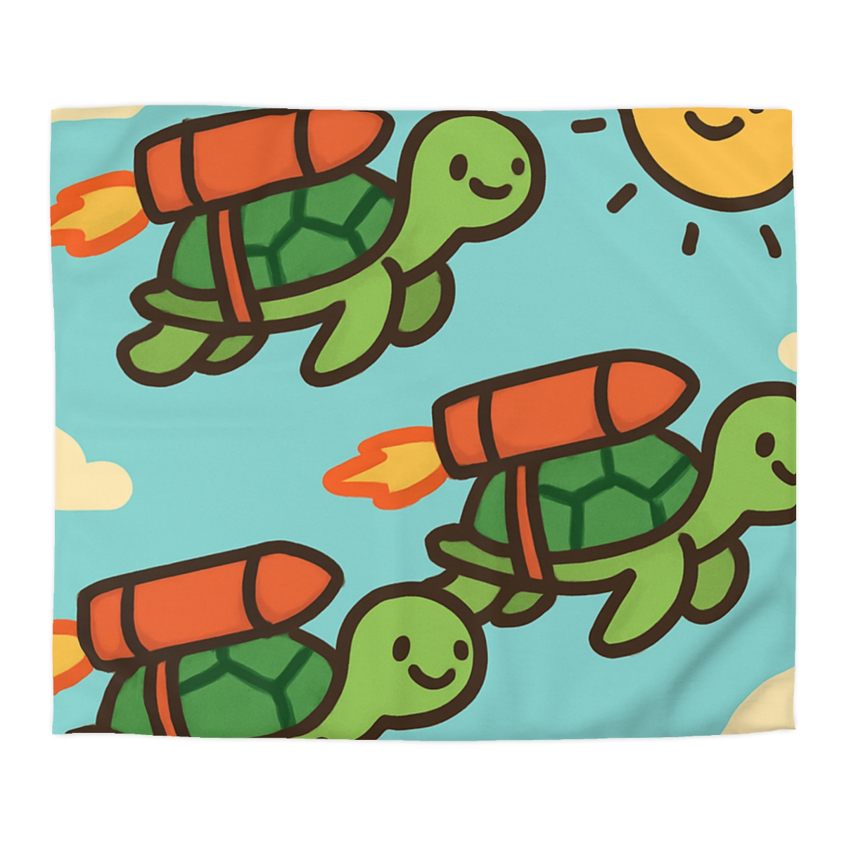 Rocket Powered Turtles soft comforter duvets