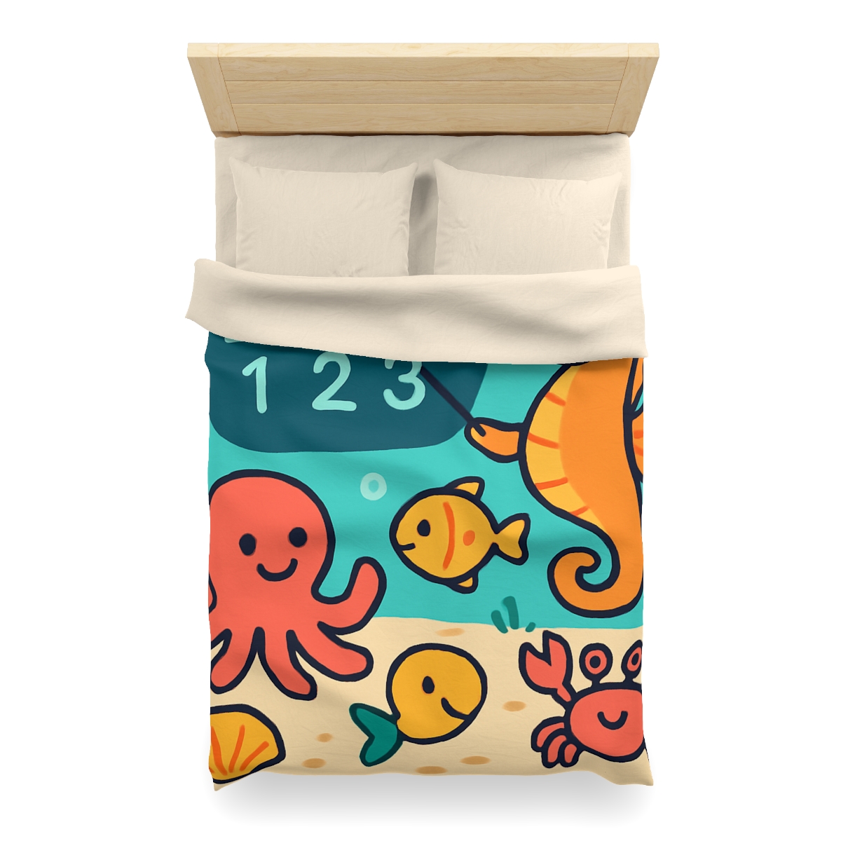 Coral Classroom With The Seahorse Teacher unique patterned duvets