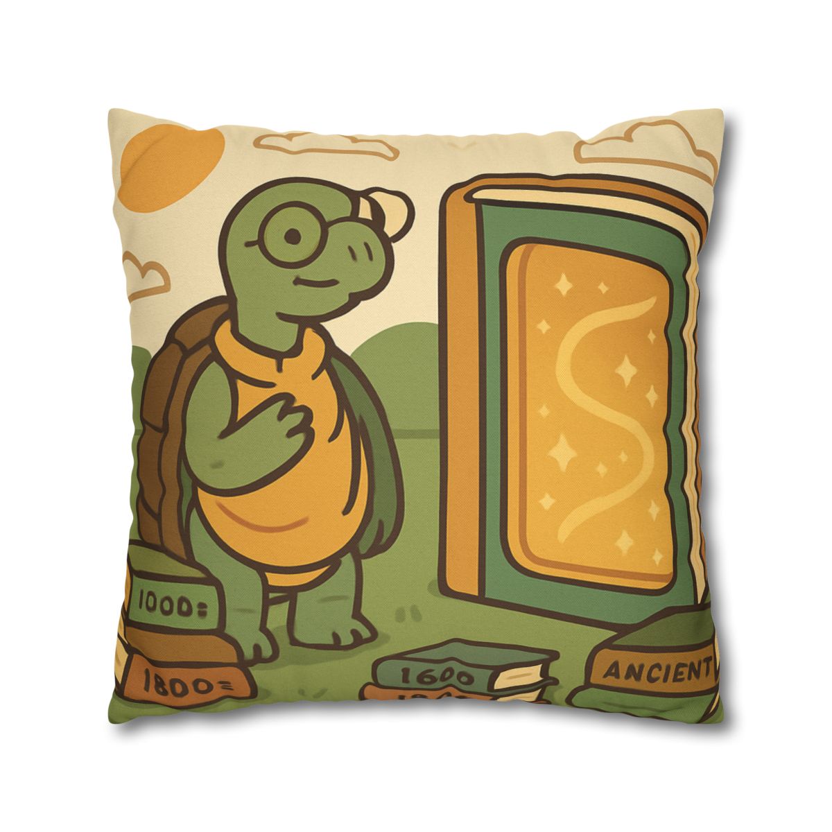 Time Traveling Tortoise Library stylish decorative pillowcases