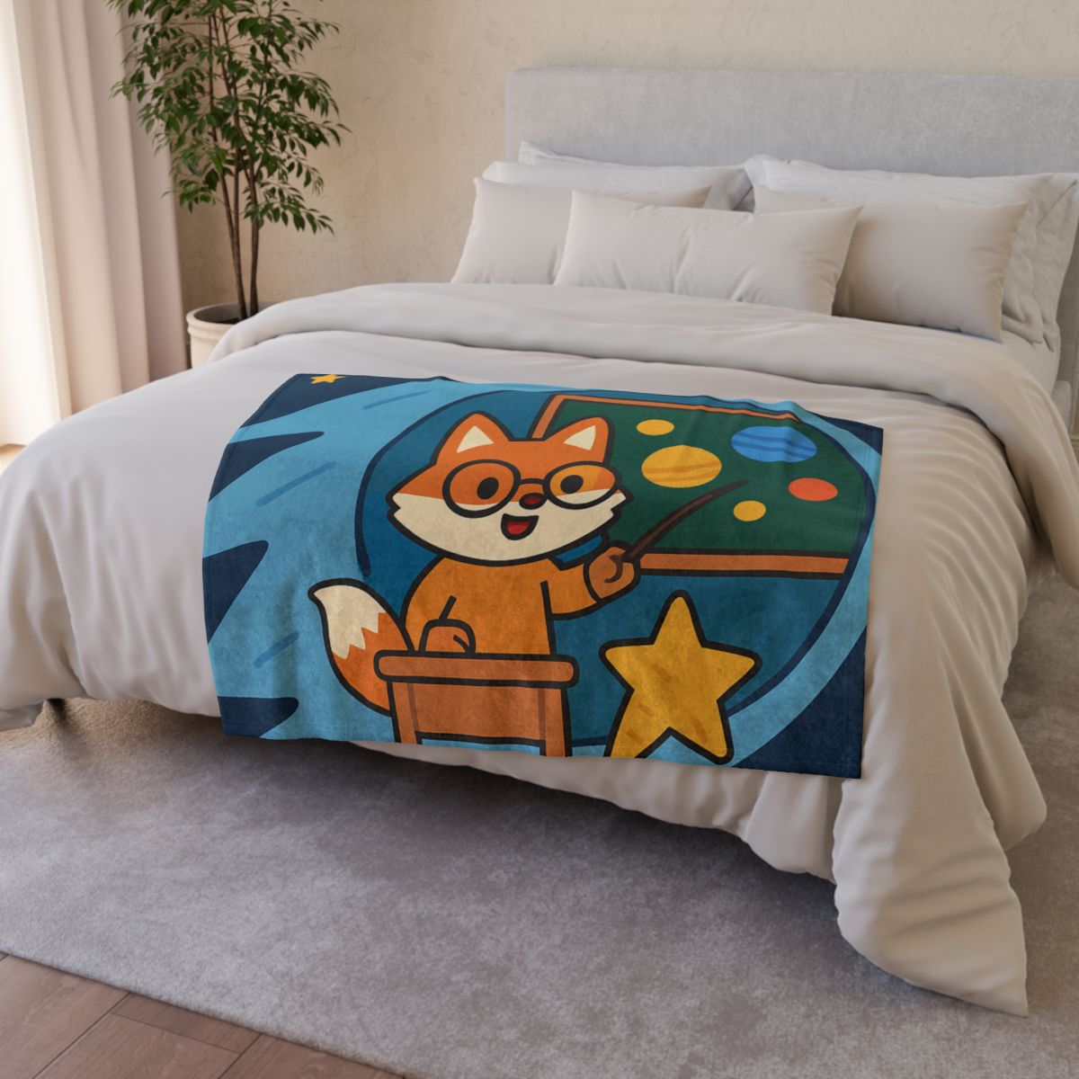 Comet Classroom With The Curious Fox custom blankets