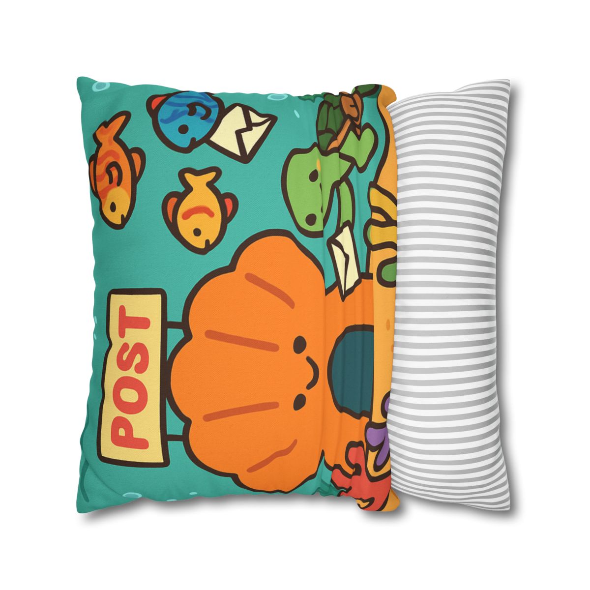 Coral Reef Post Office With Turtle Mail Carrier soft cotton pillow cases