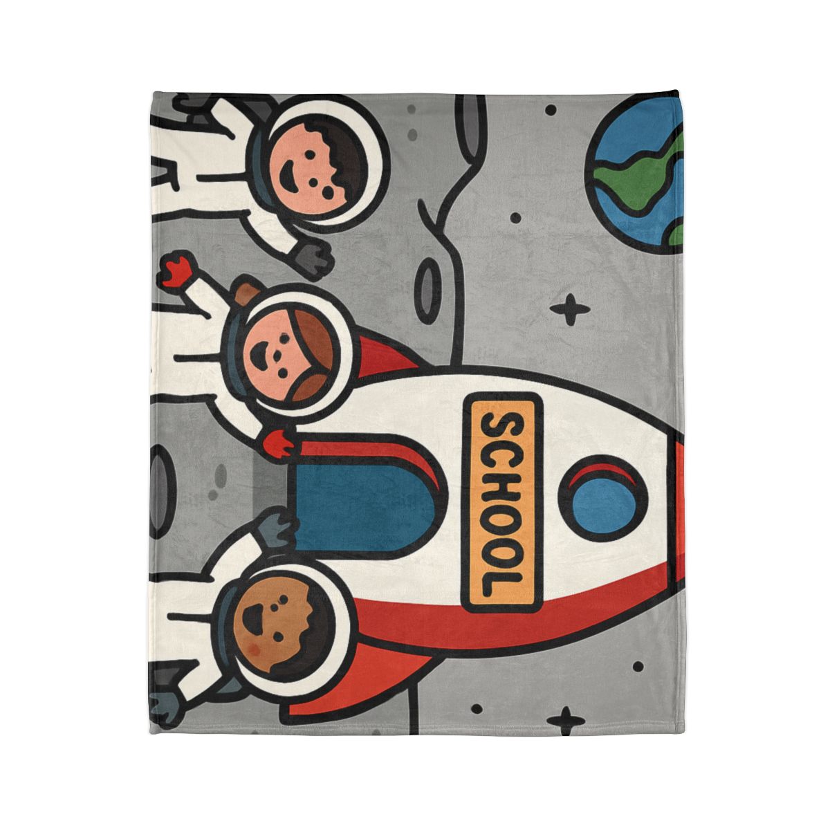 Rocket School On The Moon trendy patterned blankets