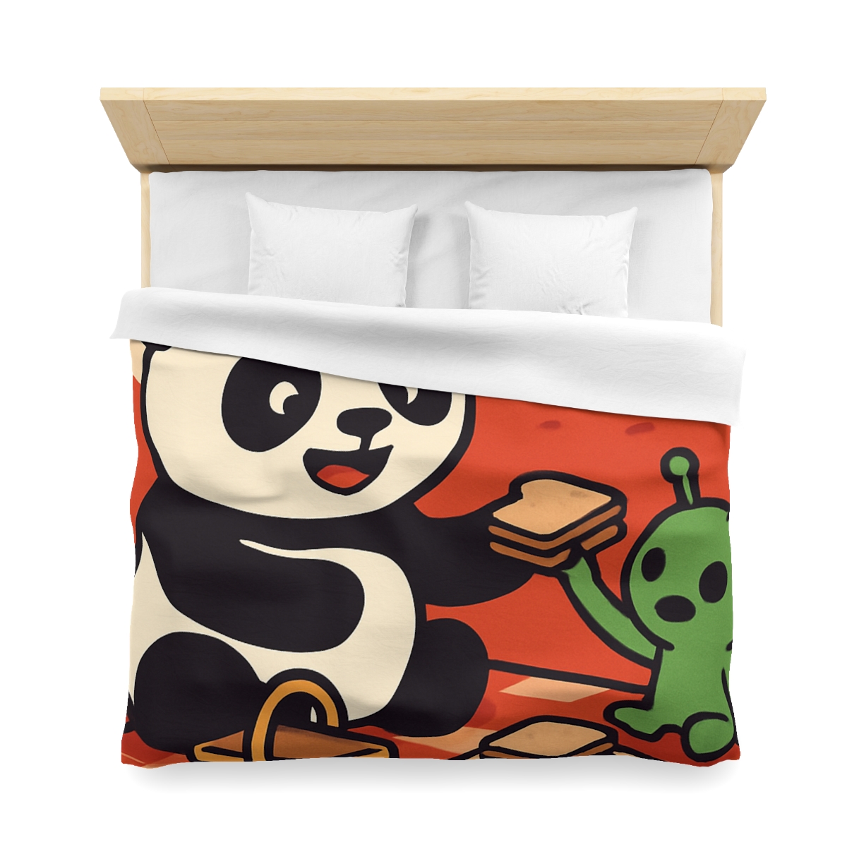 Martian Panda Picnic custom duvets