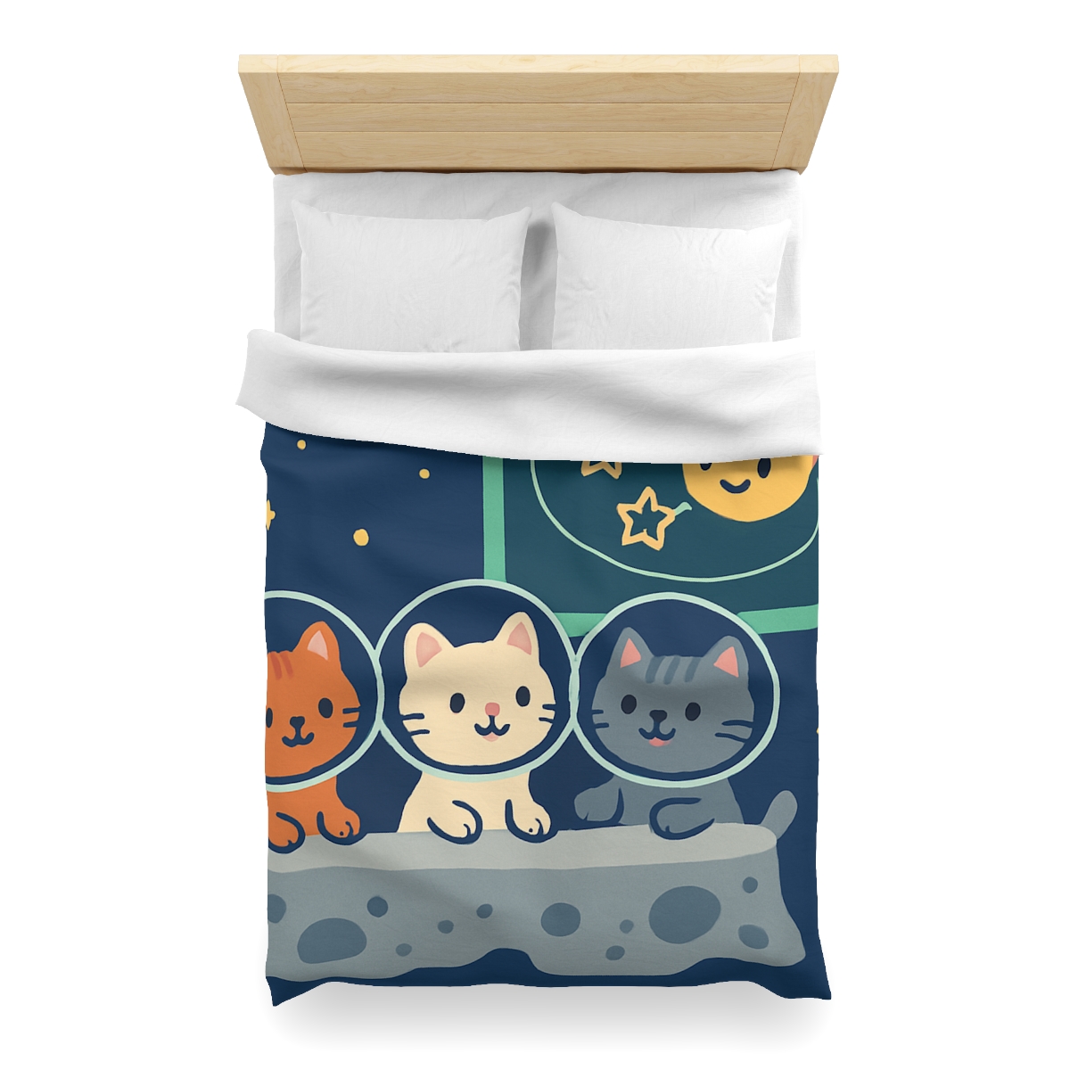 Comet Classroom For Curious Kittens designer printed duvets
