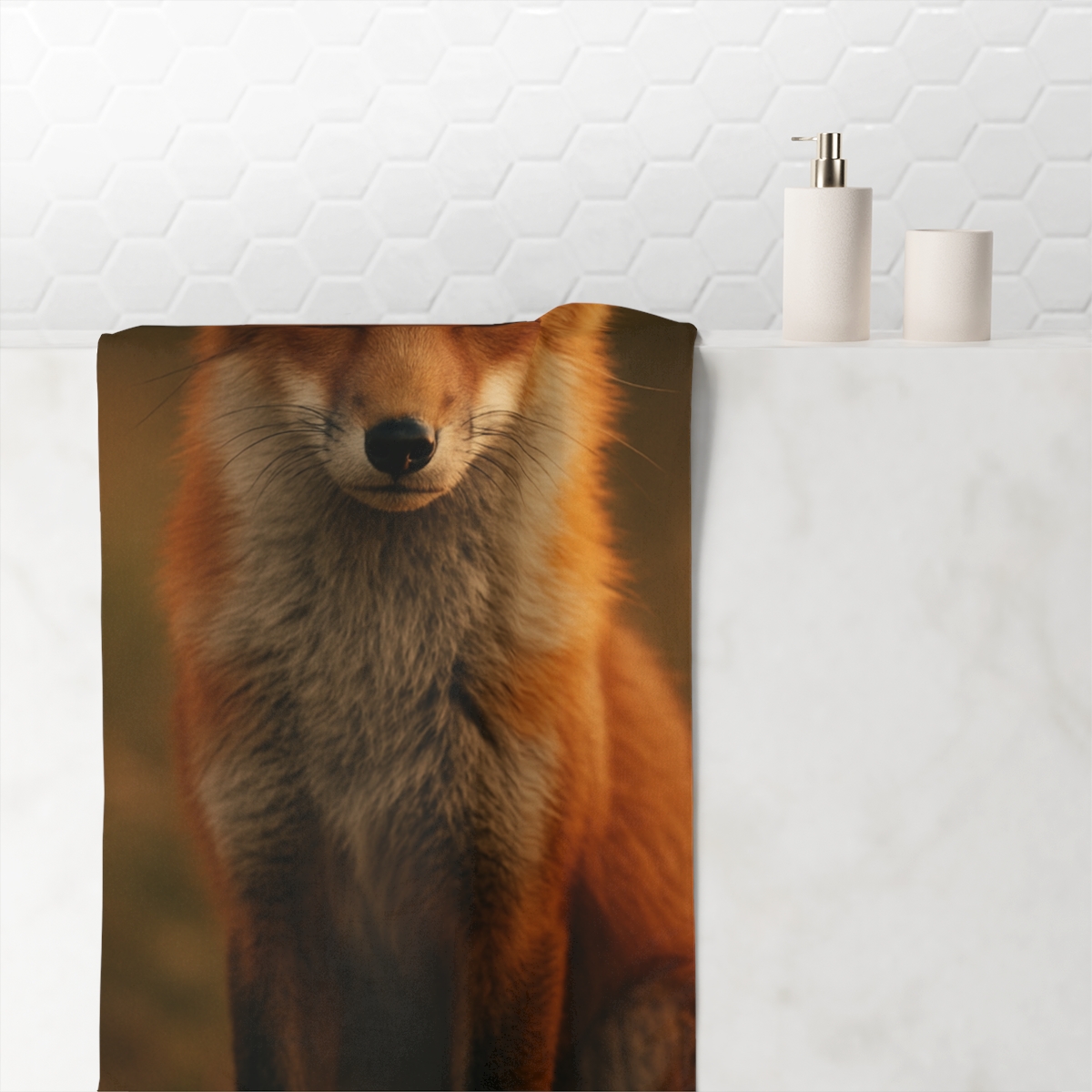 Crimson Whisper Red Fox comfortable face towels