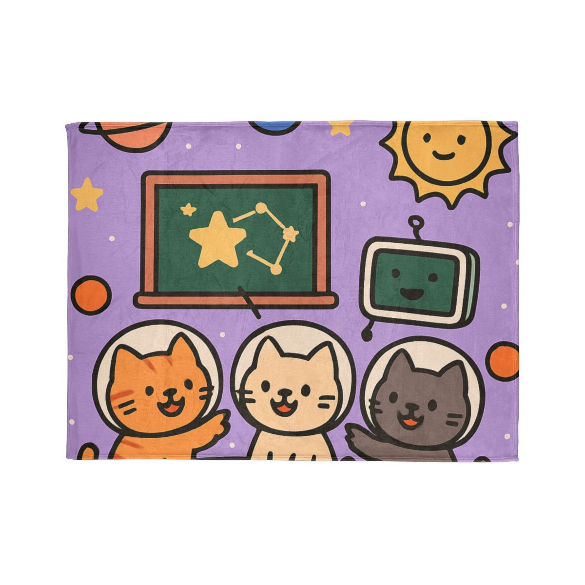 Space School Astronaut Cats designer printed blankets