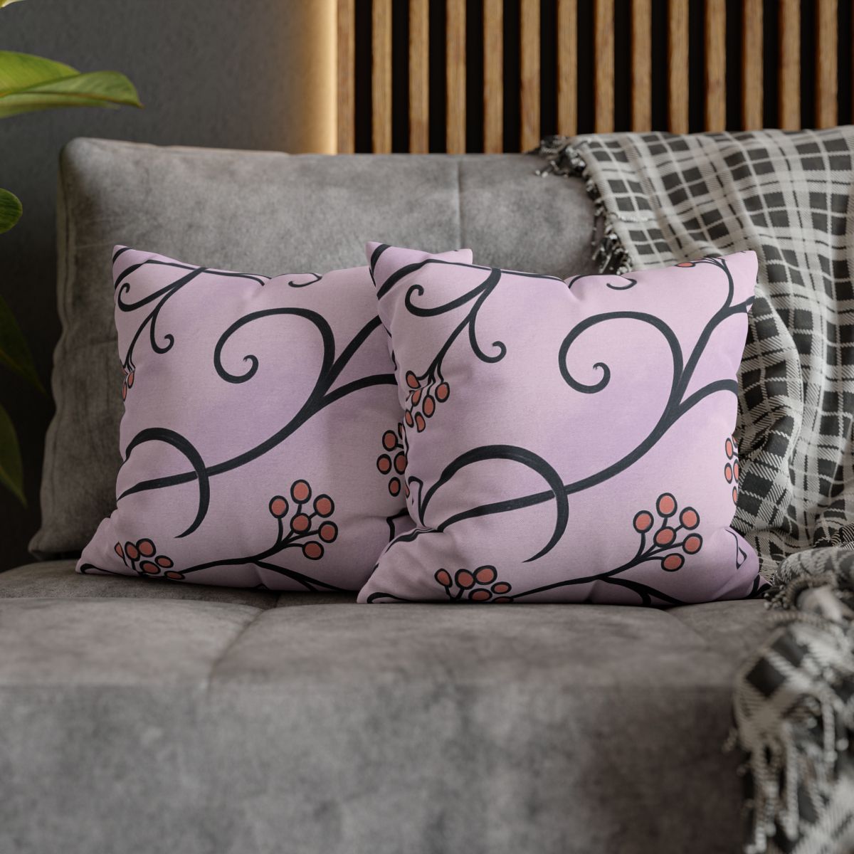 Tendrilled Ribbon Network soft cotton pillow cases