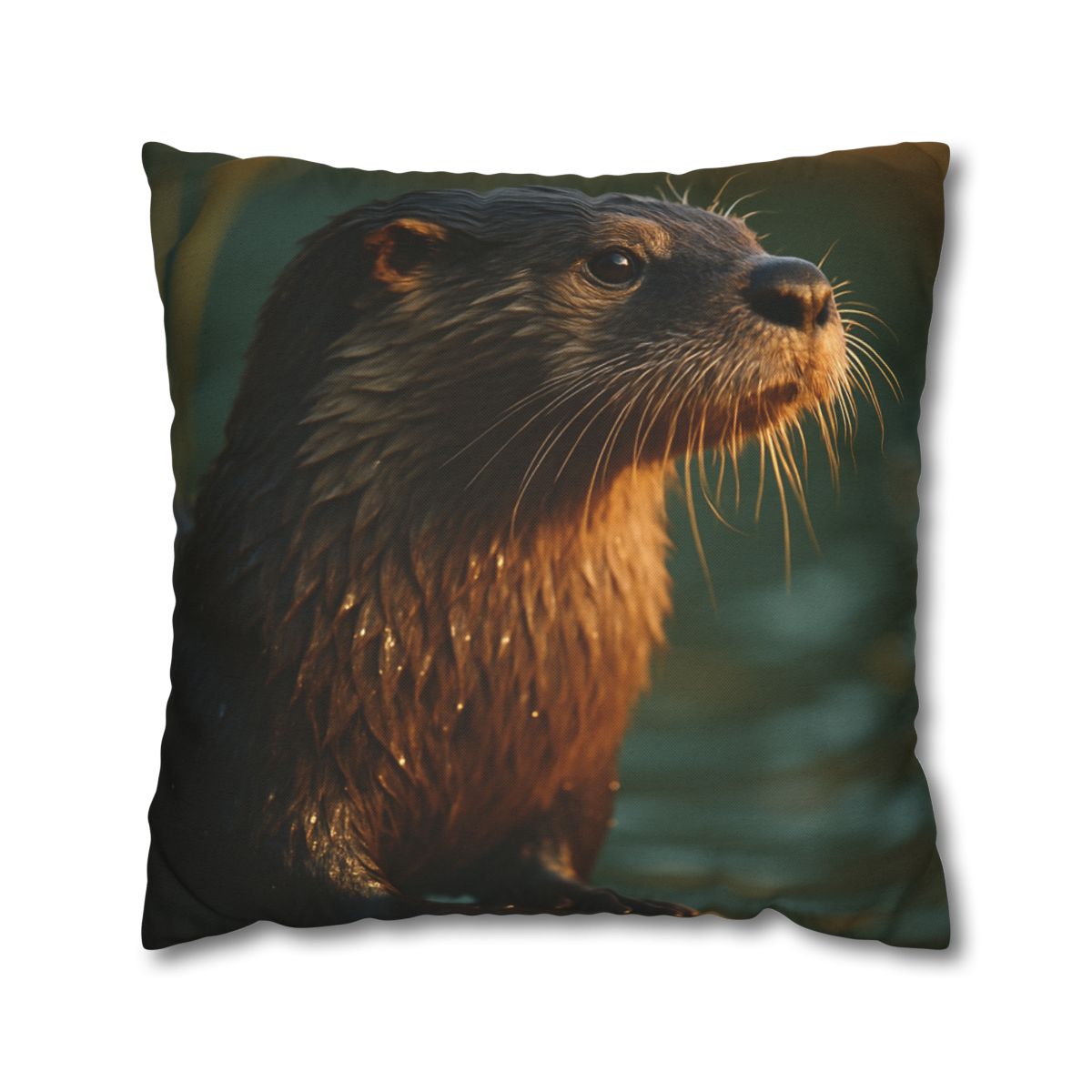 Glinting Stream River Otter soft cotton pillow cases