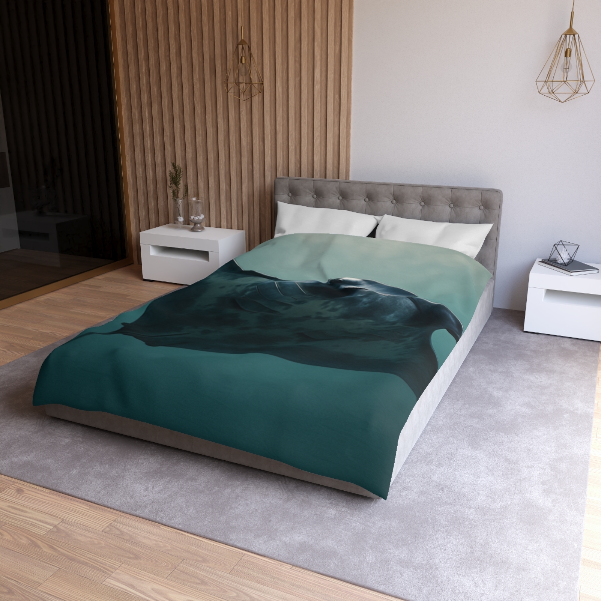 Nebula Glide Giant Manta Ray stylish duvet covers