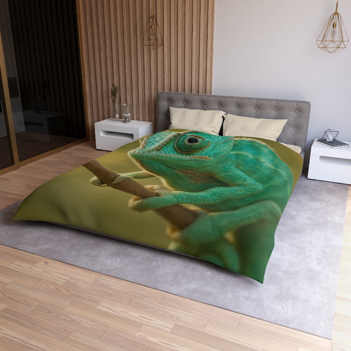 Prism Gaze Veiled Chameleon designer printed duvets